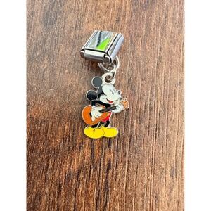 Disney Mickey Mouse Playing Guitar‎ Italian Charm Link Stainless Steel Jewelry